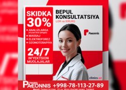 BEPUL konsultatsiyalar + SKIDKALAR 30% gacha Paeonnis’da!