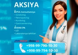 Aksiya! Bepul konsultatsiya Zilola Medical klinikasida — imkoniyatni qo‘ldan boy bermang!